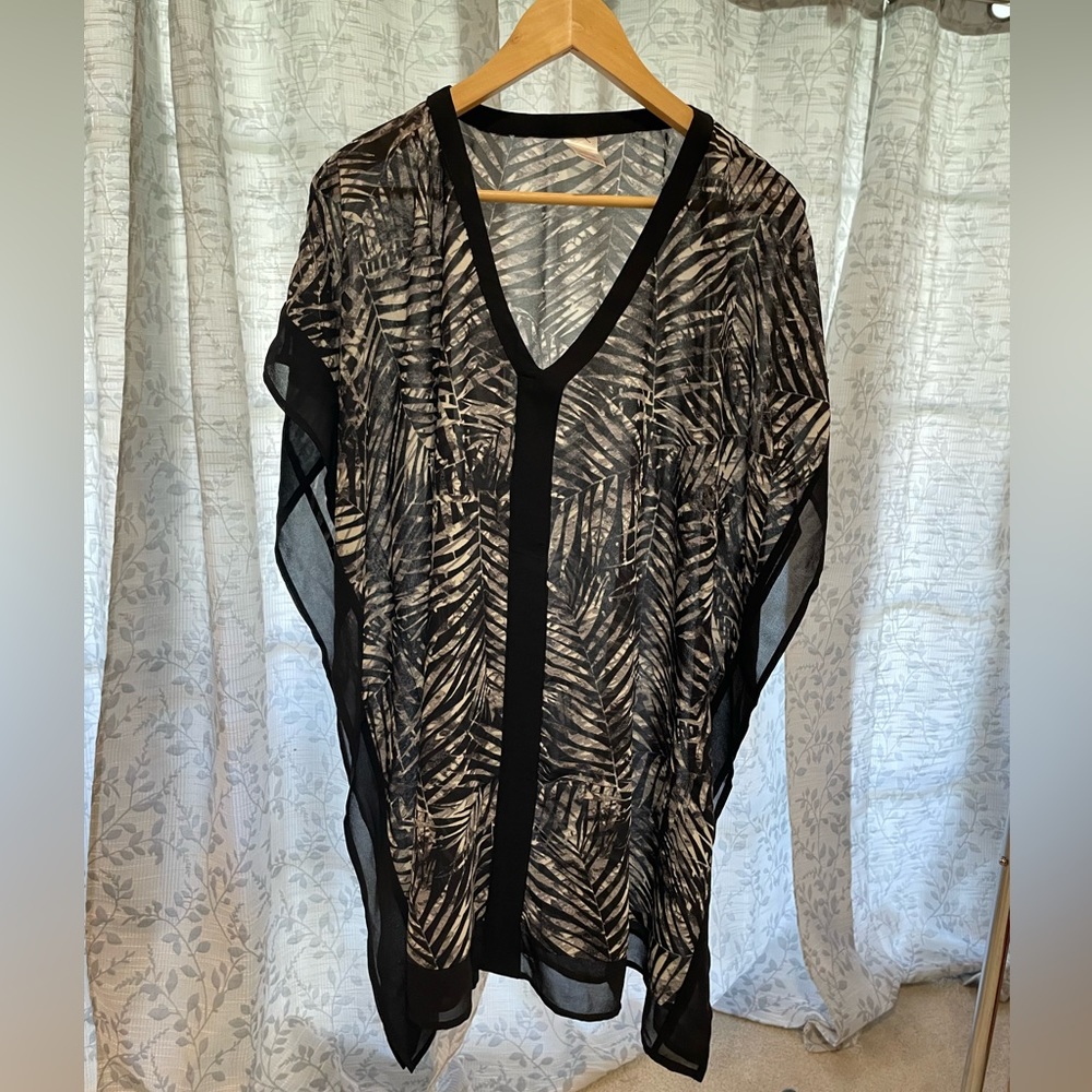 Merona - Black & White Sheer Beach Coverup - Size M